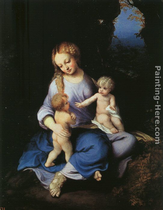 Madonna and Child with the Young Saint John painting - Correggio Madonna and Child with the Young Saint John art painting
